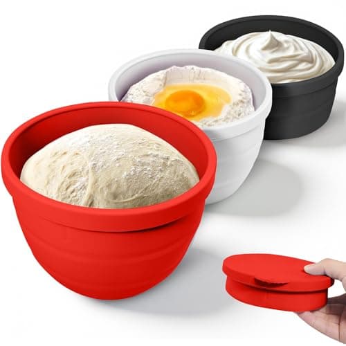 Forenee Collapsible Silicone Bowl Insert for KitchenAid 5-Qt Tilt-Head Mixer Bowl, Ultra-Thick Stable Liner, Raised Splash-Guard Rim, Easy-Release, Dishwasher Safe, Space-Saving 3-Pack for Home - Image 1