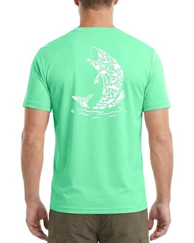 Twekfish Sun Shirt for Men Short Sleeve, UPF 50+ UV Protection Fishing T-Shirt, Graphic Quick Dry Rash Guard Tee for Swim - Image 1