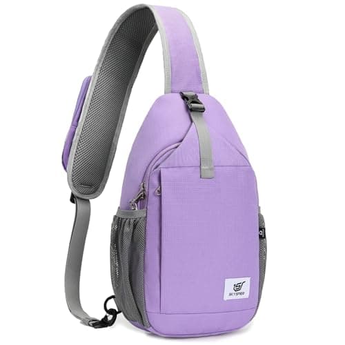 SKYSPER Sling Bag RFID Cross Body Bag Recycled Crossbody Backpack Travel Daypack(Purple) - Image 1