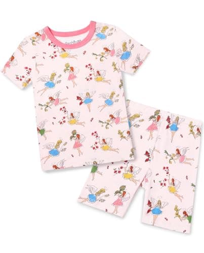 babee Reshinee Bamboo Viscose Toddler Girls Kids Pajama Sets Short Summer Cool Snug fit Sleepwear Pjs 2pcs Set 6-7Y - Image 1