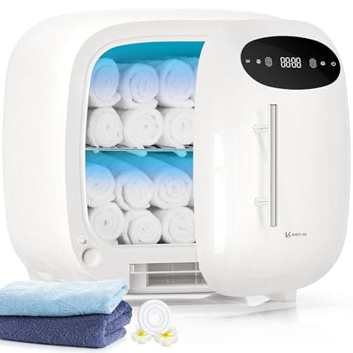 Keenray Hot Towel Warmer Cabinet, Professional Spa Towel Warmer with Digital Screen, Adjustable Timer and Delay, Customized Fragrance, Heat Dry & Wet Towels for Spa, Salon, Home 14 L Snow White - Image 1