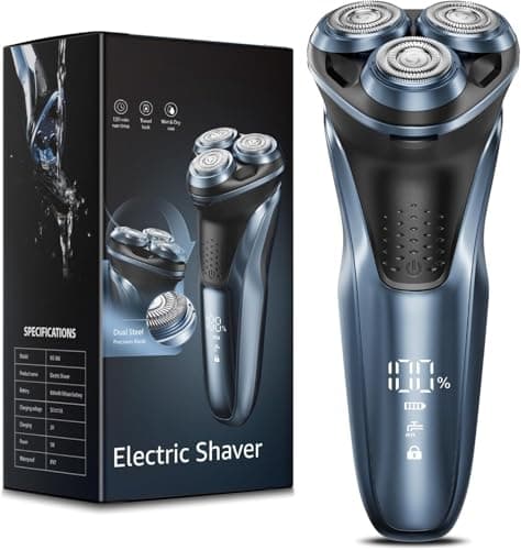 LONKEEN Travel Electric Razor for Men:5D Floating Head Shavers for Men, Smooth Shave Ready in Seconds - IPX7 Waterproof Wet or Dry, USB-C Rechargeable, Stainless Steel Blades - Image 1