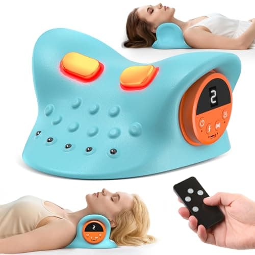 2026 Neck Massager 4-in-1 with Deep Tissue 3D Kneading & Soothing Heat - Portable Cordless Pillow for Cervical Traction, Shoulder and Back Relief, 9 Intensity Levels with Type-C Charge For Home Office - Image 1
