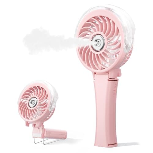 HandFan Upgraded Handheld Misting Fan, Two Button Easy Operation, Rechargeable Portable Mister Fan, Spray Water Mist Fans, Mini Electric Cooling Fans for Travel, Outdoors, Disney(Pink) - Image 1