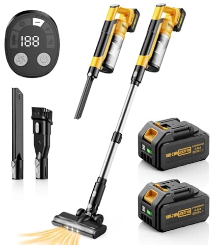 qimedo V1 Cordless Vacuum with Extra 8000mAh Battery, 700W Brushless Vacuum Cleaners for Home, 6 in 1 Electric Stick Vacuum withwith Hepa Filter, Best Cordless Vacuum for Pet Hair/Hardwood Floor - Image 1
