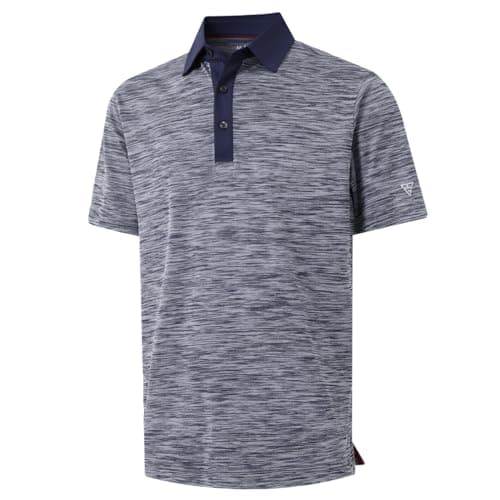M MAELREG Mens Golf Shirt Short Sleeve Dry Fit Moisture Wicking Heather Pique Casual Collared Polo Shirts for Men - Image 1