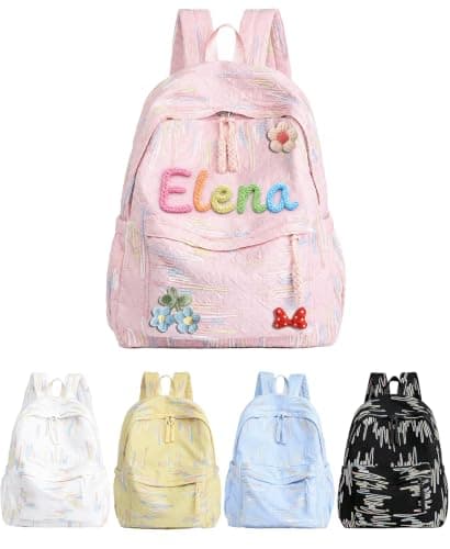 Customizable Casual Backpack—a durable, colorful travel bag that supports name personalization; featuring a texture that is both soft and sturdy, it is suitable for work, study, and daily commuting. - Image 1