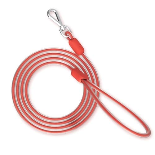 Hello.it Waterproof Dog Leash 4.92 FT, Odor-Proof PVC Pet Training Lead for Small/Medium/Large Breeds Up to 165 Lbs, No Pull Comfortable Rope for Dog Walking with 360° Swivel Clip Tangle-Free, Orange - Image 1