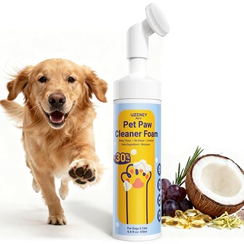 UZENEY Dog Paw Cleaner, No-Rinse Pet Paw Washer, Unscented, Larger 7oz Waterless Foam Foot Cleanser for Large and Small Dogs&Cats, Safe and Pet Friendly for Dirty Paw Deep Cleaning - Image 1