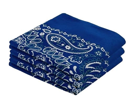 EVERY-VILLE Where EVERYone is Welcome Navy Blue Bandanas - 3 Pack Gift Set, 100% Cotton, Paisley, 22x22 Inches - Image 1