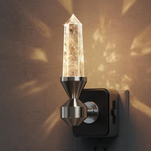 L LOHAS LED Night Light: Night Lights Plug into Wall, Dimmable Night Light Aesthetic Crystal, Warm Light 3000K, Dusk to Dawn Sensor, Healing Stone Decorative Nightlight for Home Living Room - Image 1