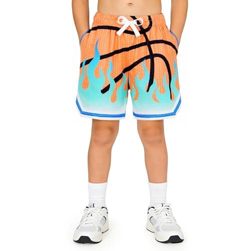 Cozople Boys Basketball Shorts Youth Bright Running Shorts Size 10 Moisture Wicking Athletic Wear Casual Daily Exercise - Image 1