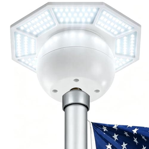 Aurolit Flag Pole Light Solar Powered, 1400 Lumen 168 LED Flagpole Solar Light for 15-30 Ft Flagpoles, 2-in-1 Flag Pole Toppers Outdoor, Up to 15 Hour Dusk to Dawn Auto On/Off, IP65 Waterproof - Image 1