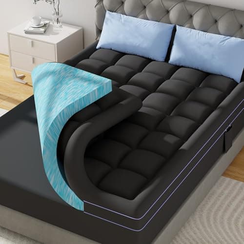 ABENE Twin XL 3 Inch Dual Layer Memory Foam Mattress Topper for College Dorm, 2 Inch Memory Foam Plus 1 Inch Pillowtop Mattress Pad with Deep Pocket, Soft Support for Pressure Relief, Black - Image 1