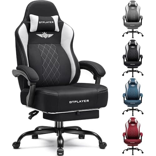 GTPLAYER Big and Tall Gaming Chair Breathable Fabric Computer Chair with Strong Lumbar Support, Comfortable Office Chairs with Pocket Spring Cushion, High Back Ergonomic Desk Chairs with Footrest - Image 1