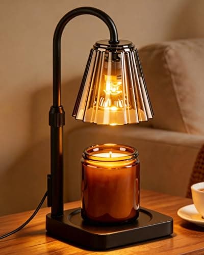Candle Warmer Lamp with Timer & Dimmer, Birthday Gifts for Women Mothers Day, Height Adjustable Shatterproof Electric Wax Melt Warmer for Jar Candles, Modern Candle Lamp for Home Decor, With 2 Bulbs - Image 1