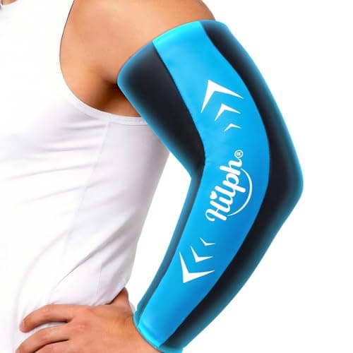 Hilph Extended-Length Full Arm Ice Pack Sleeve for Pitchers, Elbow Ice Pack Wrap for Tendonitis and Tennis Elbow, Flexible Gel Wrap for Elbow & Forearm Pain Relief, Compression Ice Sleeve for Arm, L - Image 1