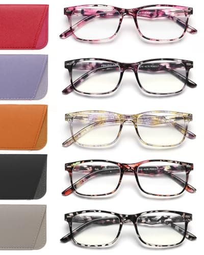 JOLISU 5 Pack Reading Glasses For Women,Spring Hinges, Sturdy and Durable (3.00) - Image 1