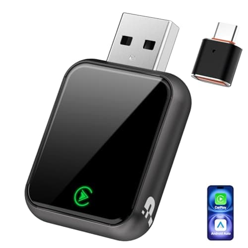 PERPOTAO Wireless CarPlay Adapter 2026, 2-in-1 Convert Factory Wired CarPlay & Android Auto to Wireless, Plug and Play, Auto Reconnect, Compatible with iPhone & Android Phones, USB/USB-C, Dark Grey - Image 1