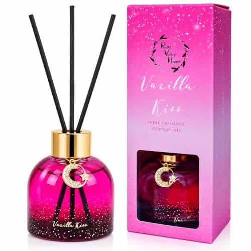 Reed Diffuser Set, Pretty Valley Home Diffuser 80Ml / 2.7 fl OZ Gift Box - Includes Reed Diffuser Sticks, Long Lasting Fragrance Oil and Glass Bottle for Office Living Room Decor (Vanilla kiss) - Image 1