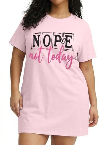 BLANCHES Plus Size Nightgowns for Women Sleeping Night Shirts Short Sleeve Sleep Shirt Printed Sleepwear Loungewear Soft Print Nightshirts - Image 1