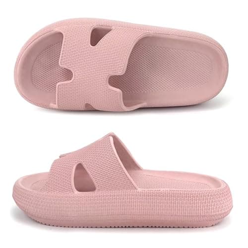 Cloud Slippers for Womens Soft Foam Recovery Slides, Pillow Cushion Sandals for Women, House Bathroom Dorm Shower Essentials - Image 1
