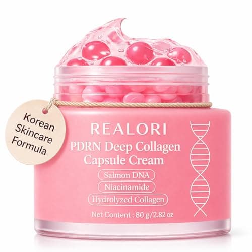 realori PDRN Capsule Cream with Vitamin C & Collagen – Korean Boba Moisturizer for Face, Pink Jelly Cream for Deep Hydration, Skin Repair, and Glow – Korean Skincare Gel for All Skin Types - Image 1