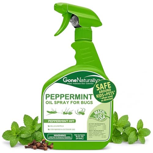 GoneNaturally Peppermint Oil Spray for Bugs– Extra Strong Insect Repellent & Bug Spray for Home– Kills & Repels Ants, Roaches, Spiders & More– Safe Around Kids & Pets– Indoor & Outdoor Use (16oz) - Image 1