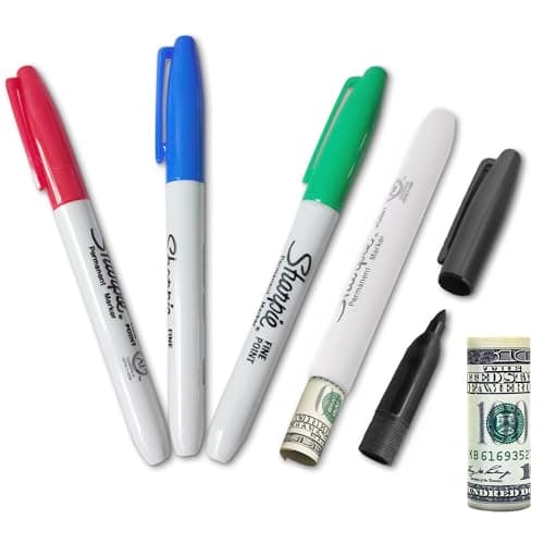 Fake Pen Diversion Safe Marker (4 Pack) - Realistic Pen Diversion Safe - Hidden Secret Compartment Decoy Permanent Marker - Hide And Store Money Waterproof Storage Cash Holder Container Lock - Image 1
