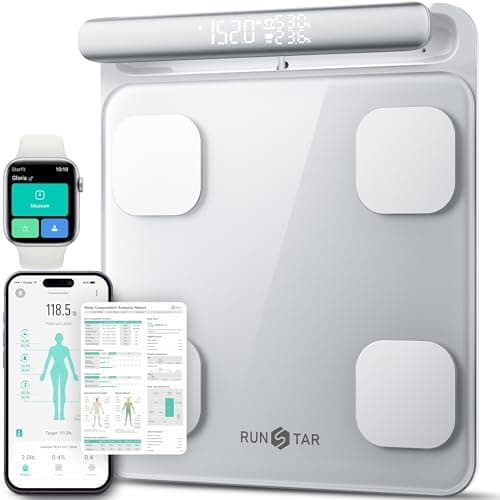 RunStar Smart Scale for Body Weight and Fat Percentage FSA&HSA Eligible, 8-Electrode Digital Bathroom Scale with BMI, Body Fat & Muscle Mass to 28 Body Composition and Printable Body Analysis Report - Image 1
