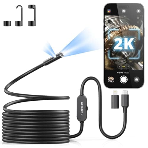 DEPSTECH 2K Endoscope Camera with Light: 2560P QHD Dual Lens Inspection Borescope with 16.5FT Snake Cable for iPhone & Android, Industrial Scope Automotive Tools for Sewer, HVAC, Plumbing, Mechanic - Image 1
