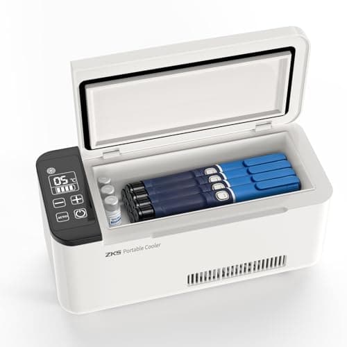 ZKSCool Portable Insulin Cooler Box Smart Rechargeable Mini Medical Case for Insulin, Vaccines, and Medications, 36.6 cu in Capacity, LCD Display,Travel Drug Cooler for Insulin, FAA-Approved - Image 1