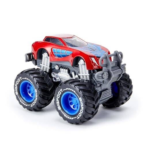 Iridety Movie Superhero 1:64 Scale Monster Trucks Toy Trucks,Metal Body,Giant Wheels, Favorite Characters and Cool Designs, Age 3, 4-8 and Above(Spider) - Image 1