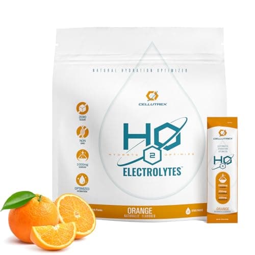 Cellutrex® H2O Electrolytes – Electrolyte Powder Drink Mix, Zero Sugar, Natural Himalayan Salt Hydration Packets for Recovery and Wellness, FSA-HSA, Orange, 20 Sticks - Image 1