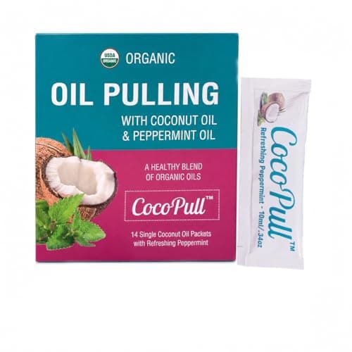 CocoPull Organic Travel Sachets Coconut Oil Pulling Fresh Breath Mouthwash