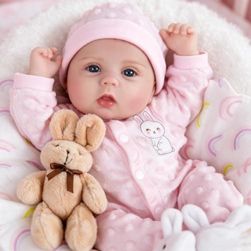Milidool Reborn Baby Dolls Lifelike Girl Doll 18 inch Realistic Newborn Baby Doll Real Looking Silicone Baby Dolls Girl with Feeding Complete Accessories for 3+ Years Old Gifts - Image 1