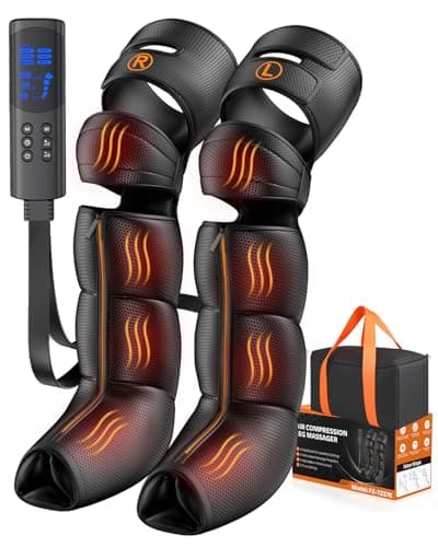 DEJUNPIOOL Leg Massager with Heat and Compression - Foot Calf Thigh Massage for Circulation and Pain Relief, Professional Compression Boots with 6 Modes, 9 Intensity, 4 Heat, Gifts for Mom Dad - Image 1