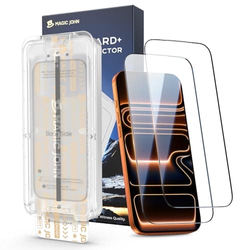 MAGIC JOHN 3rd Gen Upgraded for iPhone 17 Pro Max Screen Protector 6.9 Inch,HD Clear,Shatterproof Tempered Film,Auto Dust-Elimination,Bubble Free,Easy Installation,2 Pack - Image 1