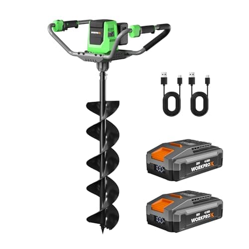 WORKPROX 40V Auger Post Hole Digger, 8" Electric Auger with 2-Speed and Reverse Function, Brushless Earth Auger for Holes Digging and Trees Planting, Two 4Ah Battery Included, Cordless - Image 1
