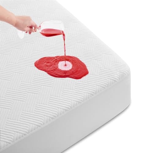 Cozymaker Queen Size 100% Waterproof Mattress Protector, Mattress Pad Cover Fitted 8"-21" Deep Pocket, 3D Air Fabric Soft Breathable Cooling Bed Cover Noiseless Washable, White-Fence - Image 1