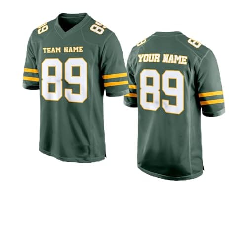 Green White Custom Football Jersey for Women Men Team Clothing Name Number Jerseys Personalized Shirt Youth Kids Customized Football Uniform Fans Birthday Gift