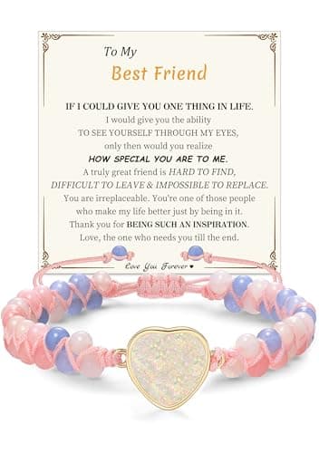 Sistble Best Friend Bracelet Gifts for Women, Natural Stone Bracelets for Women Jasper Bead Jewelry Birthday Friendship Gifts Bestie - Image 1
