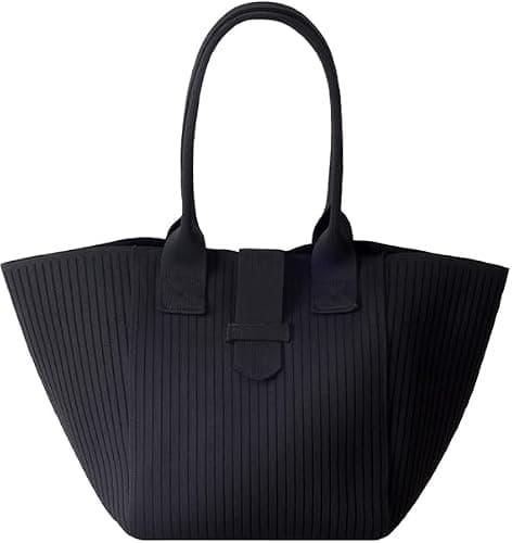 Tote Bag for Women, Hobo Handbags, Shoulder Purse for Everyday, Work, Travel, Shopping (B-Black) - Image 1