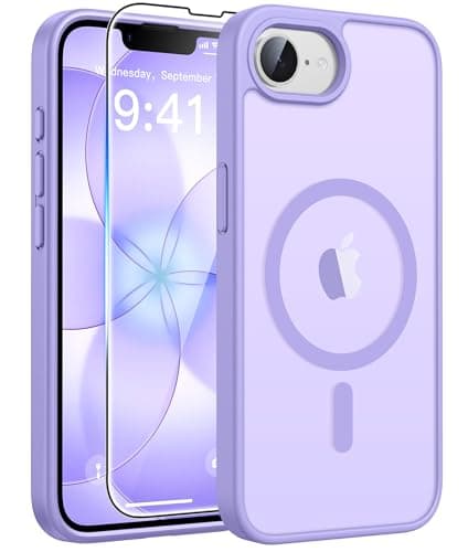 FNTCASE for iPhone 17e Case Purple: Translucent iPhone 16e Cases Compatible with MagSafe, Camera Protection & Tempered Glass Protector, 14FT Military Grade Drop Tested, Matte Skin-Friendly Cover - Image 1