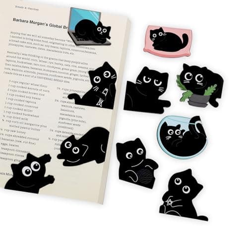 10Pcs Magnetic Bookmarks Cute Black Cat Bookmark, Mothers Day Gifts, Black Cat Gifts for Reading Women, Bookish Gift for Book Lovers, First Mothers Day Gift for New Mom - Image 1
