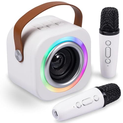 Mini Karaoke Machine for Kids with 2 Wireless Mics,TOP Singing Toys Birthday Gifts Ideas for Girls Ages 3,4,5,6,7,8,9,10,11,12+ Years Old,Great Gift Ages Girls,Boys Trend Party - Image 1
