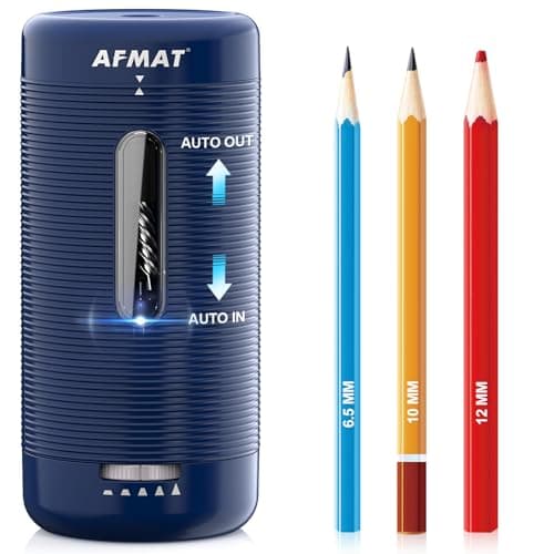 AFMAT Electric Pencil Sharpener, Fully Automatic Pencil Sharpener, Auto in & Out, Rechargeable Hands-Free Sharpeners for Jumbo & Colored Pencils (6.5-12mm), Portable for Home/Classroom/Office PSC2 - Image 1