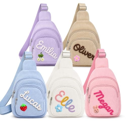 Custom kids crossbody bag, Corduroy crossbody bag for a child gift - Image 1