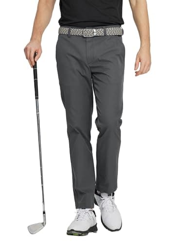 M MAELREG Golf Pants Men Casual Slim Fit -30"/32"/34" Stretch 5 Pockets Business Water-Resistant Mens Dress Pants Dark Grey