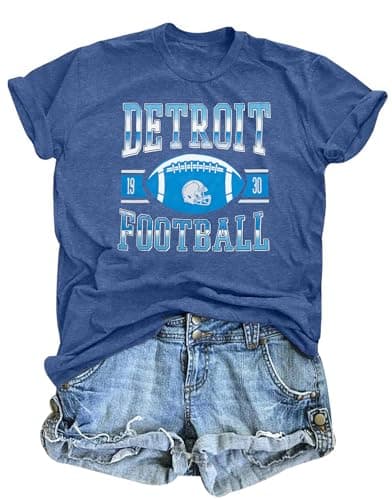 Football Shirts Women Game Day Tshirt Football Outfits Team Fan Gifts Tee Tops - Image 1